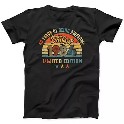 Buy 40th Birthday T Shirt Gift For Men Year 1984 Vintage Design | Any Year / Age • 12.99£