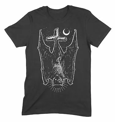 Buy Upside Down Vampire Bat Goth Halloween Mens T-Shirt • 12.95£