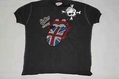 Buy Rolling Stones Diamante Union Jack Flag Kids Amplified T Shirt New Official • 14.99£