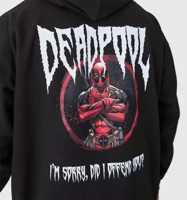 Buy Deadpool Marvel Mens Black Hoodie 2XL 44  Chest Brand New With Tags • 24.99£