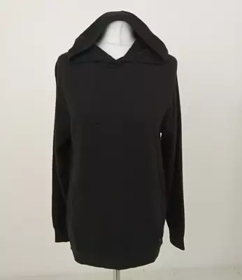 Buy Cult Studios Women's Hoodie Size 12 Black Knit Long Sleeve Hood Stretch Used F1 • 6.99£