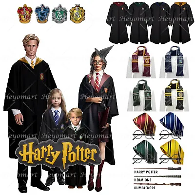 Buy Harry Potter Gryffindor Robe Cloak Tie Scarf Magic Hat Wand Kids Adults Costume • 8.59£