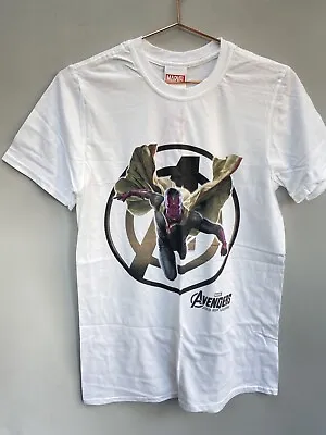 Buy Marvel Avengers Age Of Ultron Vision T Shirt Mens Small White Short Sleeve • 4.99£