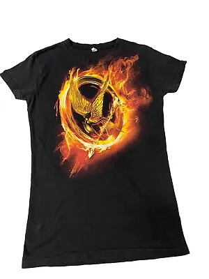 Buy The Hunger Games Catching Fire 2012 Lions Gate Films TShirt Medium Black Cotton • 9.44£