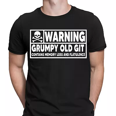 Buy Warning Grumpy Old Git Fathers Day Gift For Daddy Mens T-Shirts-Tee Top • 9.99£