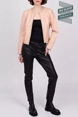 Buy RRP€655 S.W.O.R.D. GOLD Leather Jacket US10 IT46 L LIMITED EDITION Studded • 99.99£