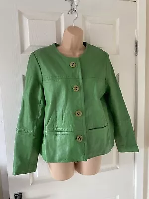 Buy Cabrini Ladies Green Lightweight Soft Leather Jacket, Size 40 UK Size 12 • 6.99£