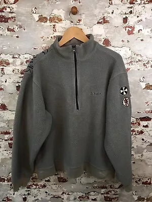 Buy Quiksilver Grey Cotton Hoodie Y2K Spell-Out Logo Hoody XL Condition Issues • 14.99£