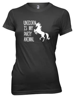Buy Unicorn Is My Party Animal Funny Womens Ladies T-Shirt • 11.99£