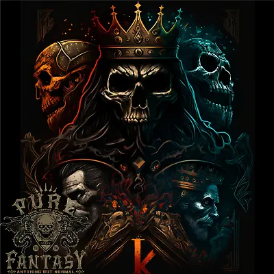Buy King Of Kings Gothic Skull Heavy Metal Rock Mens Cotton T-Shirt Tee Top • 10.98£