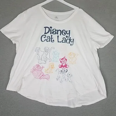 Buy Disney Parks Women's 3X T-Shirt Disney Cat Lady Lover Simba Cheshire Marie White • 23.67£