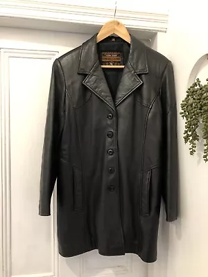 Buy Ladies Size Medium ECHTES LEDE Real Leather Jacket Black • 25£