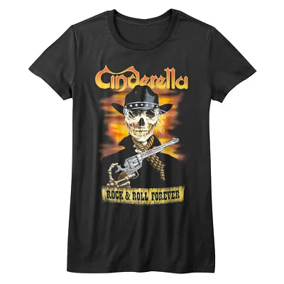 Buy Cinderella Rock & Roll Forever Women's T Shirt Skelerella Skull Hard Metal Album • 25.12£