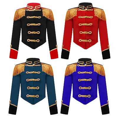 Buy Girls Circus Ringleader Costume Long Sleeves Marching Band Uniform Tassel Jacket • 5.51£
