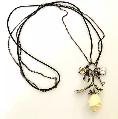 Buy ORIGINAL PILGRIM JEWELLERY Antiqued Silver Plated Gothic Style Long Necklace • 45£