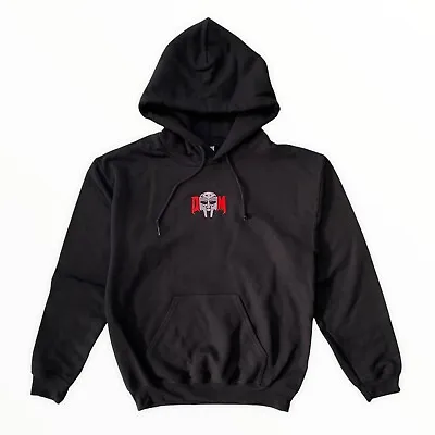 Buy Actual Fact Doom DM Embroidered Hip Hop Black Hooded Sweatshirt • 35£