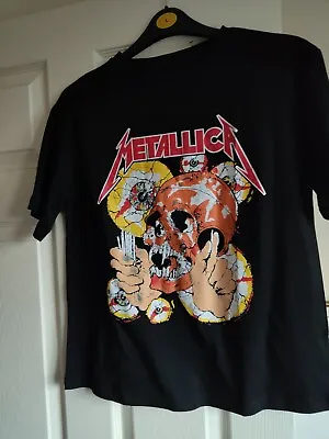 Buy Black Metallica Top Size M Bnwnt • 5£
