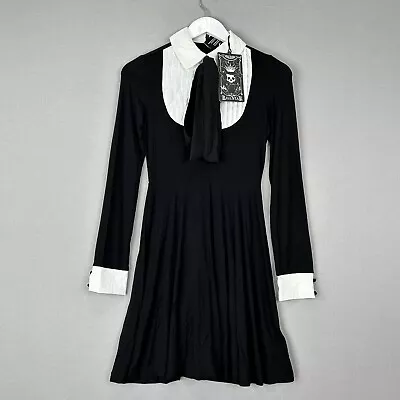 Buy Killstar Womens Dress Small Black Lana Ribbon Bow Tie Gothic Skater School Nun • 52.90£