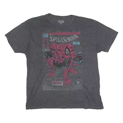 Buy MARVEL Spiderman Comic Mens T-Shirt Grey Crew Neck XL • 9.99£