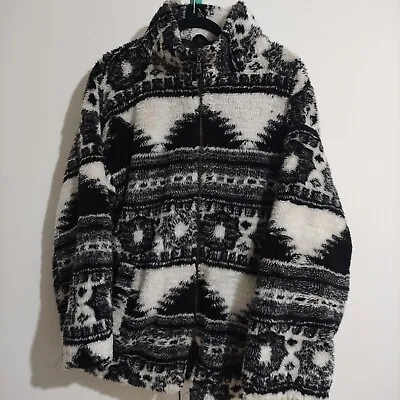 Buy Vintage Sherpa Large Jacket Deep Pile Fleece Shere Women’s Made In England Aztec • 25£