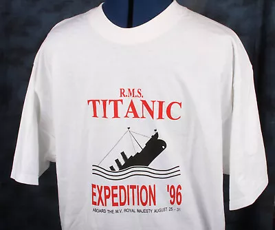Buy RARE RMS Titanic Expedition 1996 Aboard MV Royal Majesty White T-Shirt (Size XL) • 27.42£
