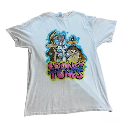 Buy Vintage Looney Tunes Taz T Shirt Mens White Large L Graphic American Cartoon 146 • 12.99£