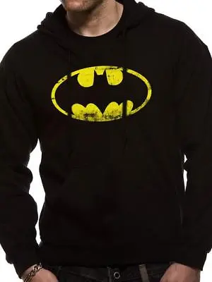 Buy BATMAN- DISTRESSED LOGO Official Hoodie Mens Black Licensed Merch Pull-Over New • 36.95£