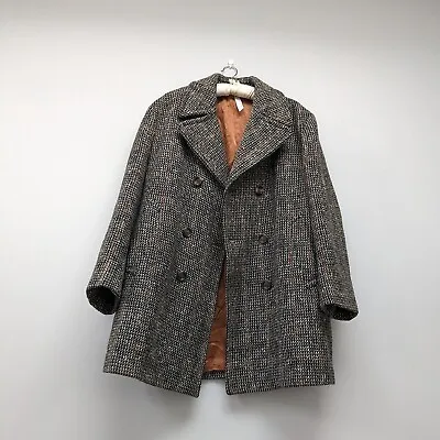 Buy Hepton Vintage Pea Coat, Reefer, Tweed Coat,  M/L P2P 23   Double Breasted Grey  • 32£