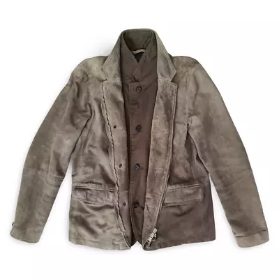 Buy All Saints Mens HUDSON Suede Leather Blazer Jacket Large • 249£