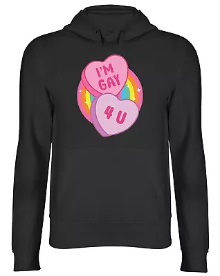 Buy LGBTQ Valentines Hoodie Mens Womens I'm Gay For You Pride Rainbow Top Gift • 17.99£