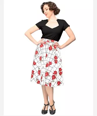 Buy Rock Steady Plus Size Retro Pinup Car Show Swing Skirt Clothing NWT 4XL • 23.62£