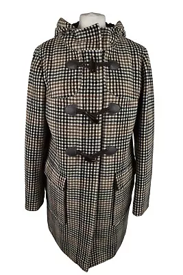Buy MARKS AND SPENCER Brown Mix Coat Jacket Size Uk 12 Womens Checked Hooded • 30£