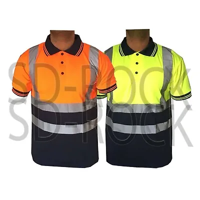 Buy Hi Viz Vis High Visibility Polo Safety Security T Shirt Work Top Big Sizes • 11.99£