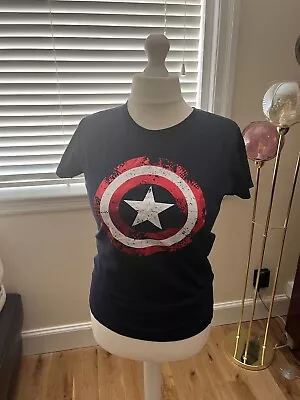 Buy Universal Studios Marvel Ladies Captain America T-shirt - Large • 10£