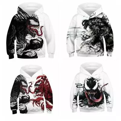 Buy Boys Girls Kids Hoodies Sweatshirts Teens Venom Jumper Sweater Tops Hooded UK 💕 • 19.29£