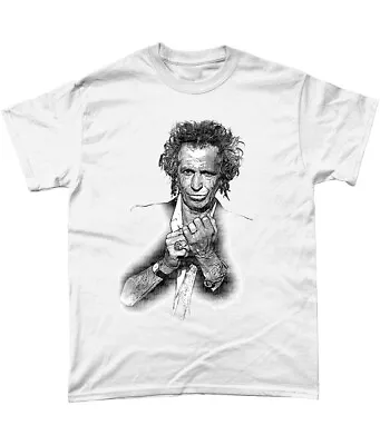 Buy Keith Richards B/W Sketch T Shirt Rolling Stones Mick Jagger  • 13.95£