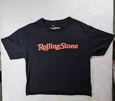 Buy The Rolling Stones Cropped T-shirt Size S Black With Red Letters 100% Cotton  • 8.20£