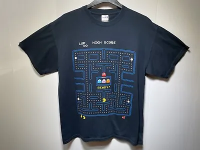 Buy Gildan Pac-Man Black T Shirt Large Retro Gaming 44” Chest • 9.95£