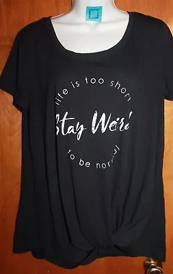 Buy MAURICES Ladies' Large GRAPHIC T-SHIRT (black; STAY WEIRD) EUC • 9.45£