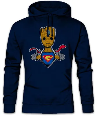 Buy Super Groot Hoodie Sweatshirt Guardians Of The Fun Man Tree Comic Galaxy S • 40.74£