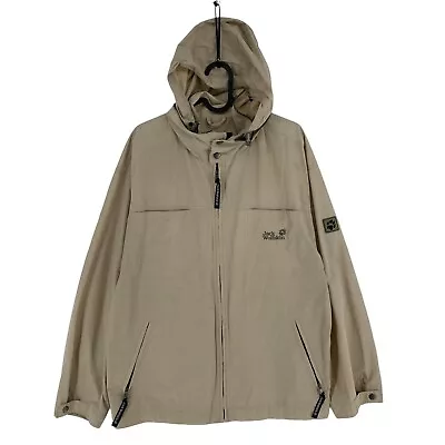 Buy Jack Wolfskin Beige Cotton Blend Hooded Jacket Coat Size M • 39.99£