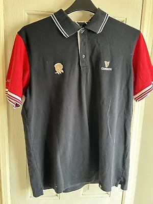 Buy Guiness T-shirt Rugby Rose Men’s Size M Guinness Polo Short Sleeve Black / Red • 9.99£