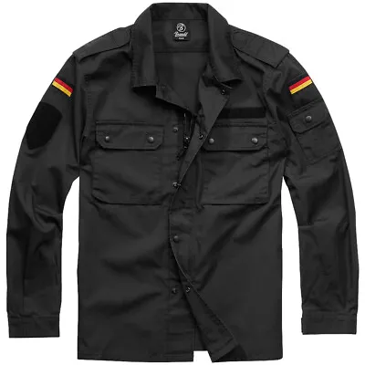 Buy Brandit BW Field Tunic Mens Military Streetwear Overshirt Workwear Jacket Black • 50.95£