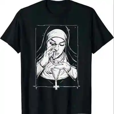 Buy Unholy Gangsta Nun Tee T-shirt | Funny Meme Gangster Trendy 100% Cotton Anti-Chr • 15.99£