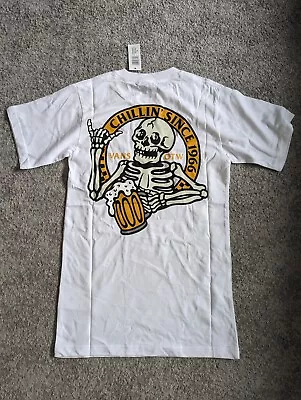 Buy Unisex Vans Chillin Skull Back Print T-shirt In White XS • 14£