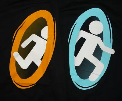 Buy BRAND NEW QWERTEE THERE IS A PORTAL IN MY T-SHIRT Size XL FRONT AND BACK PRINT • 15£