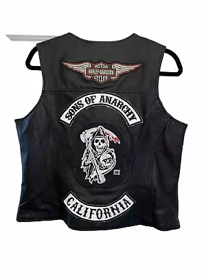 Buy Harley Davidson Vest Redwood Original 100% Leather USA  XL Sons Of Anarchy • 318.94£