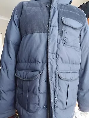 Buy *RARE* Adidas NEO Label Cotton & Corduroy Winter Jacket Sherpa Hood Coat Navy • 15£