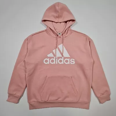 Buy Adidas Womens Hoodie Pink Small Long Sleeve Cotton Fleece Pullover 8- 10 UK • 18.19£
