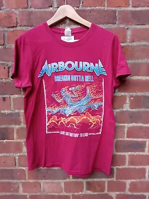 Buy Airbourne I Ain't Got Nothin' To Lose T Shirt S 2017 Tour Breakin Outta Hell Red • 18£